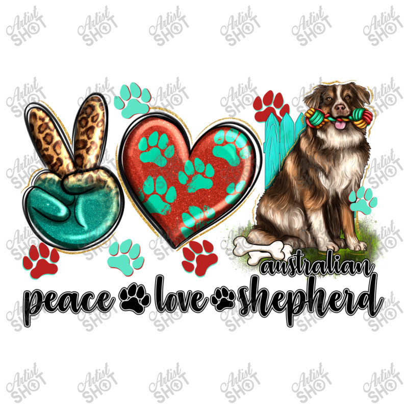 Peace Love Australian Shepherd Youth Hoodie by enoddigitalart@gmail.com | Artistshot