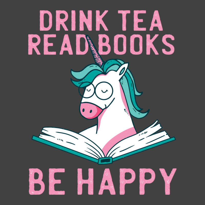 Drink Tea Read Books Be Happy Unicorn Book Books L Vintage T-shirt | Artistshot