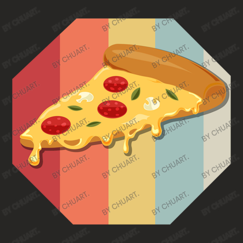 Slice Of Pizza Bistro Margarita Salami Cheese Fast Ladies Fitted T-Shirt by ChuArt. | Artistshot