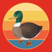 Cute Duck Vintage Retro Sunset Animal Lover Design Portrait Canvas Print | Artistshot