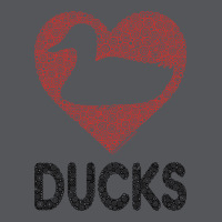 Duck In Red Heart Distressed Circles Design Summer Ladies Fitted T-shirt | Artistshot