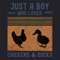 Just A Boy Who Loves Chickens And Ducks Retro Vint Unisex Sherpa-lined Denim Jacket | Artistshot