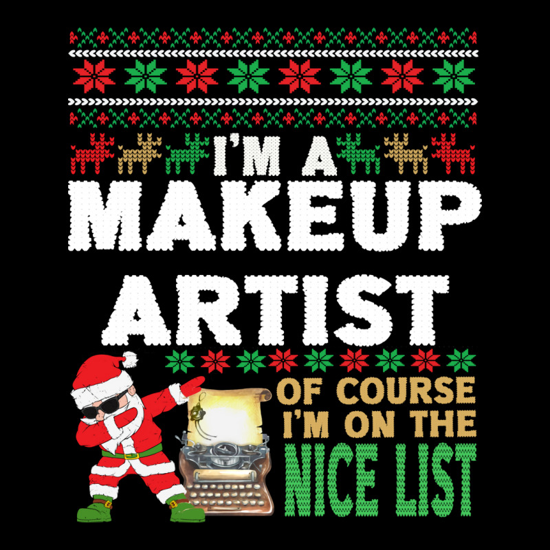 Makeup Artist  Ugly Christmas Makeup Artist Gift T Men's 3/4 Sleeve Pajama Set | Artistshot