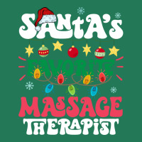 Santas Favorite Massage Therapist Santa Hat Xmas L Ladies Fitted T-shirt | Artistshot