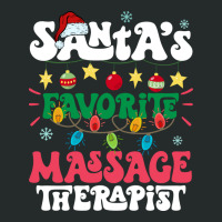 Santas Favorite Massage Therapist Santa Hat Xmas L Women's Triblend Scoop T-shirt | Artistshot