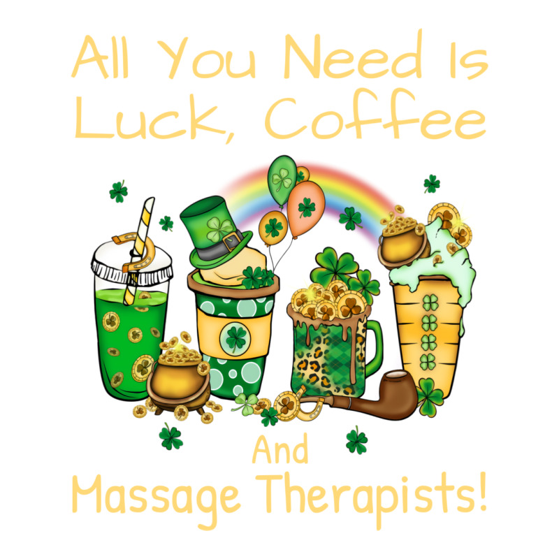 Massage Therapist Luck Coffee St Patricks Day Funn V-Neck Tee by jegatjinty9 | Artistshot