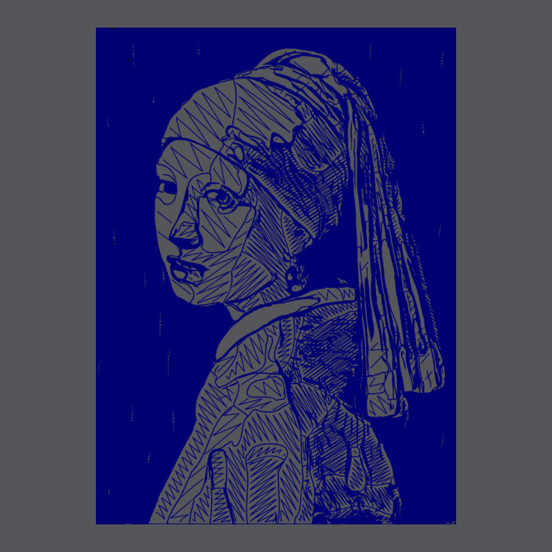 Girl With A Pearl Earring Vector Art In Blue Girl Ladies Fitted T-Shirt by ulnitsnilsow | Artistshot