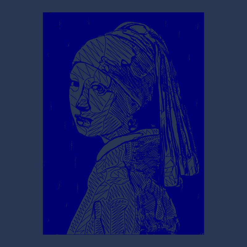 Girl With A Pearl Earring Vector Art In Blue Girl Ladies Denim Jacket by ulnitsnilsow | Artistshot