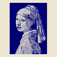 Girl With A Pearl Earring Vector Art In Blue Girl Cropped Hoodie | Artistshot