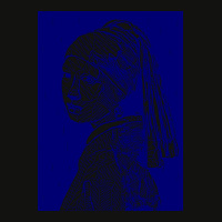 Girl With A Pearl Earring Vector Art In Blue Girl Scorecard Crop Tee | Artistshot