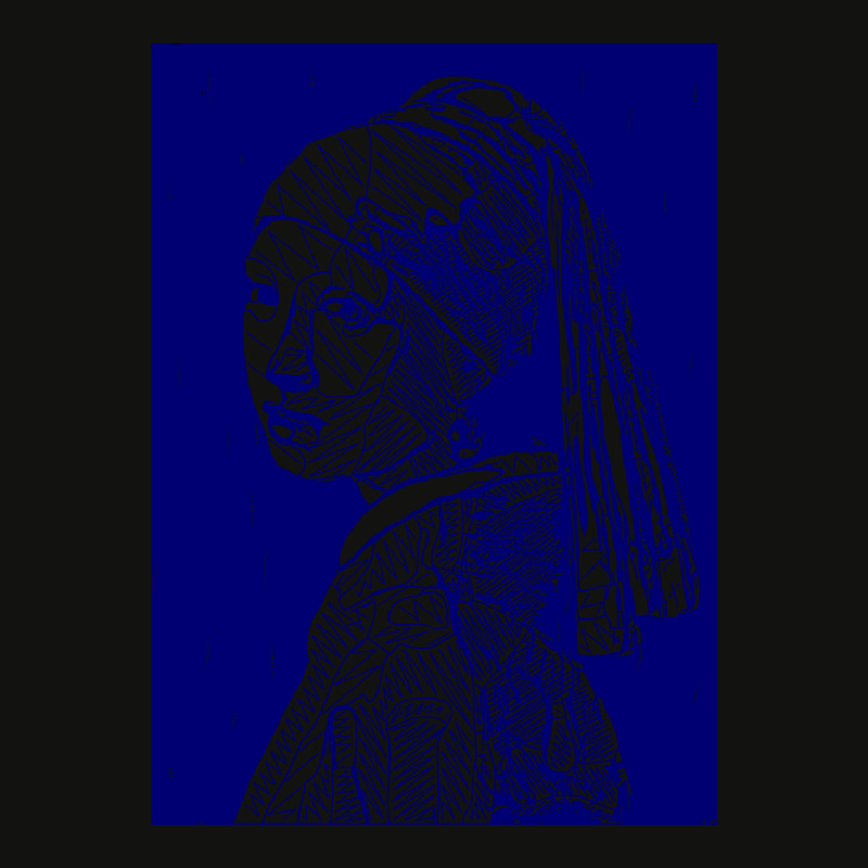 Girl With A Pearl Earring Vector Art In Blue Girl Scorecard Crop Tee by ulnitsnilsow | Artistshot