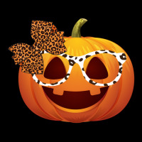 Cute Pumpkin Face With Leopard Print Glasses Girls Long Sleeve Shirts | Artistshot