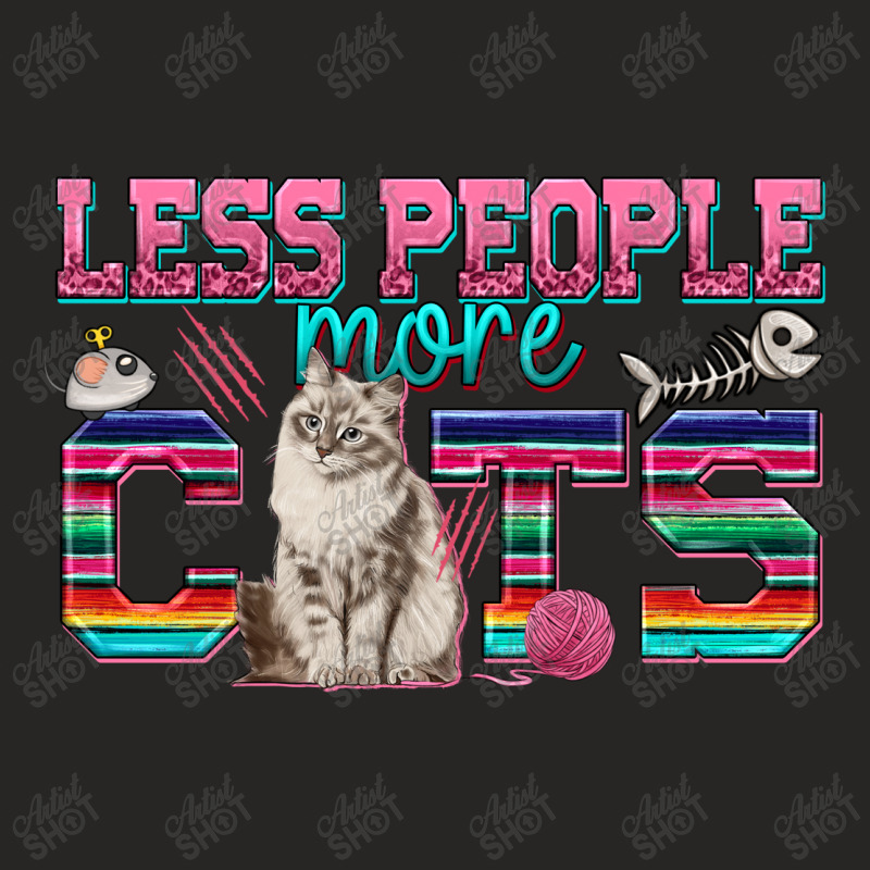 Less People More Cats Ladies Fitted T-Shirt by enoddigitalart@gmail.com | Artistshot