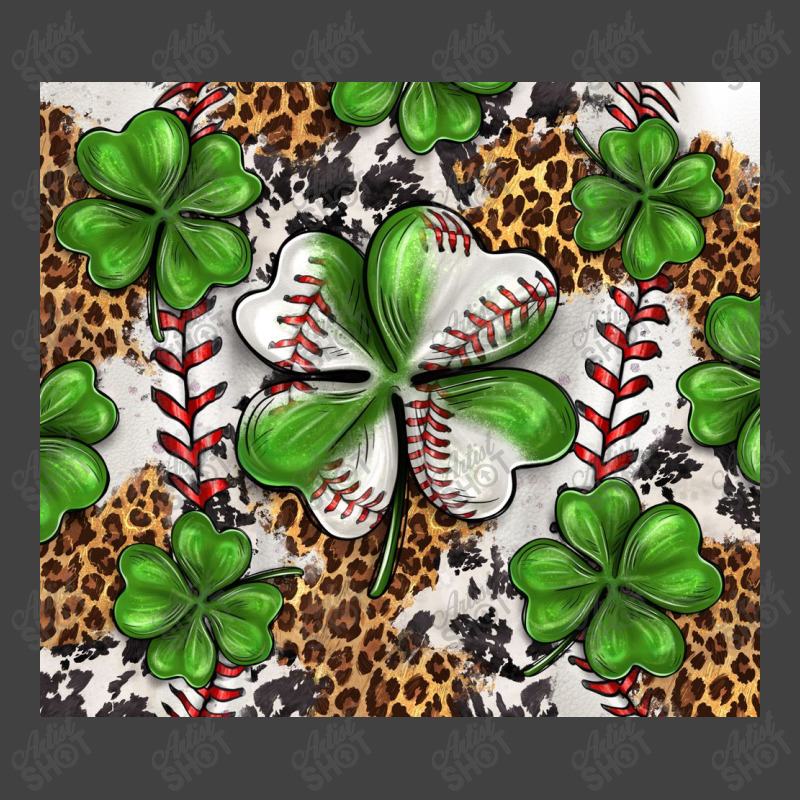 Baseball St. Patrick's Day Clovers With Leopard Tu Vintage T-Shirt by enoddigitalart@gmail.com | Artistshot