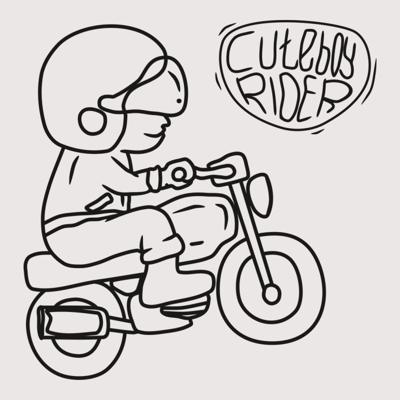 Line Art Of Cute Boy Motorcycle Rider Cartoon Pocket T-Shirt by selos47 | Artistshot