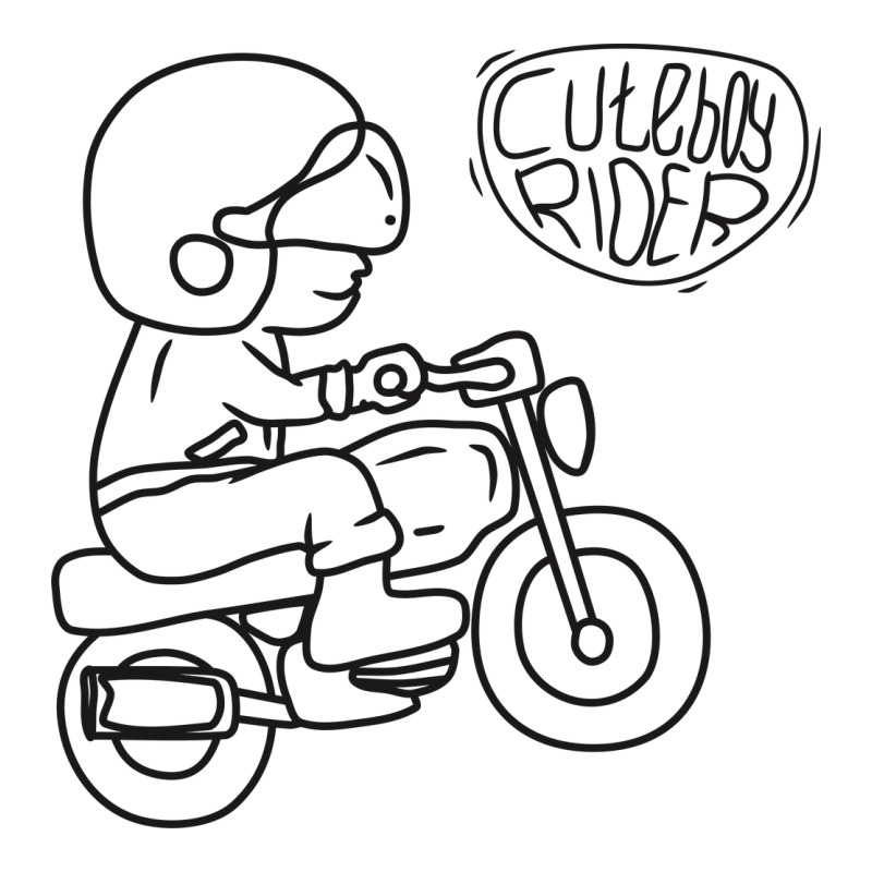 Line Art Of Cute Boy Motorcycle Rider Cartoon Crewneck Sweatshirt by selos47 | Artistshot