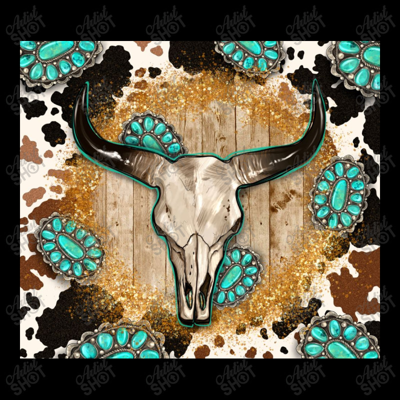 Western Bull Skull Wit Cowhide And Gemstone Youth Jogger | Artistshot