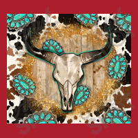 Western Bull Skull Wit Cowhide And Gemstone Youth Tee | Artistshot