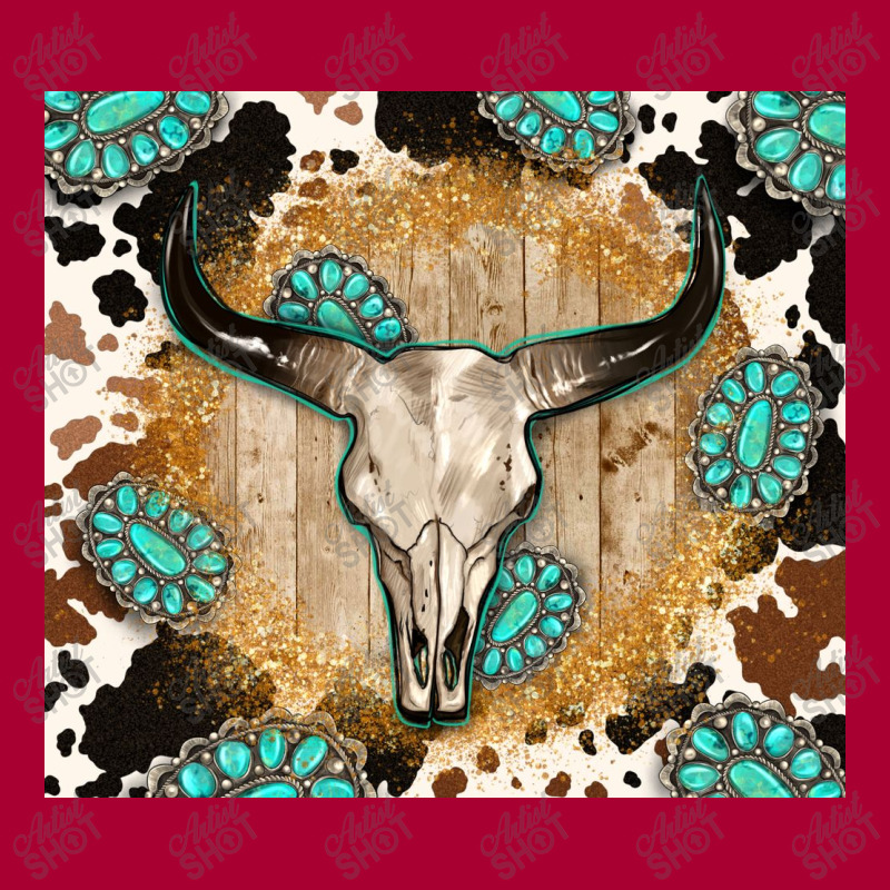 Western Bull Skull Wit Cowhide And Gemstone Baby Bodysuit | Artistshot