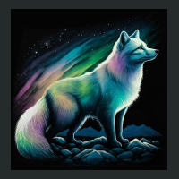 White Fox Standing On Rock Women's Triblend Scoop T-shirt | Artistshot