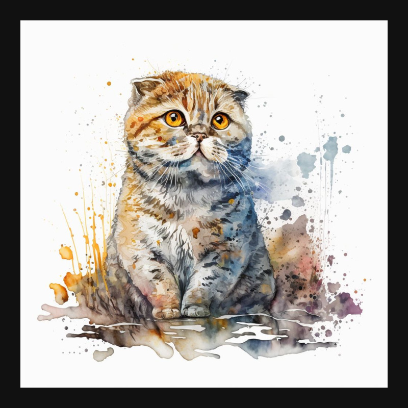 Sad Cat With Colorful Watercolor Graphic Youth T-shirt | Artistshot