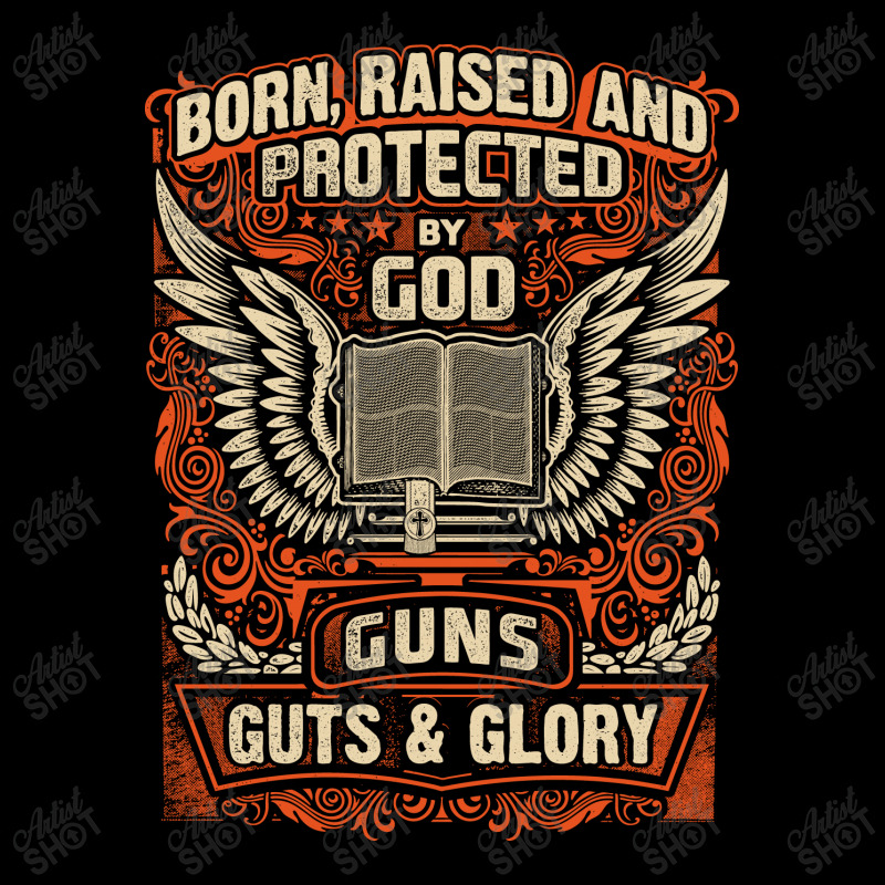 Gun Control Born Raised Protected By God Gns Guts And Glory Fleece Short | Artistshot