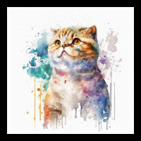 Cat Looking Up With Watercolor Women's V-neck T-shirt | Artistshot