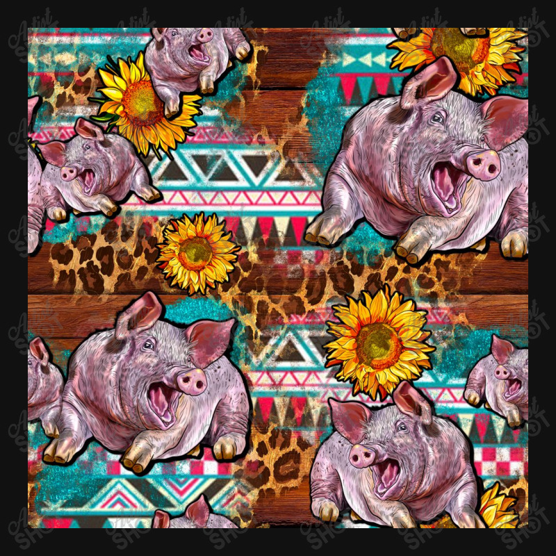 Western Landrace Pig With Sunflowers Seamless Baby Beanies by FaDigitalArtStudio | Artistshot