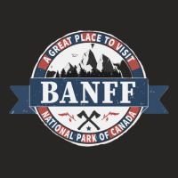 Banff - National Park - Vintage, Retro Ladies Fitted T-shirt | Artistshot