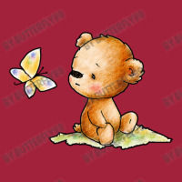 Drawing Of Cute Teddy Bear With Butterfly Basic T-shirt | Artistshot