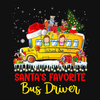 Santas Favorite School Bus Driver Christmas Lights Graphic T-shirt | Artistshot