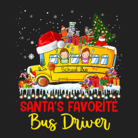 Santas Favorite School Bus Driver Christmas Lights Basic T-shirt | Artistshot