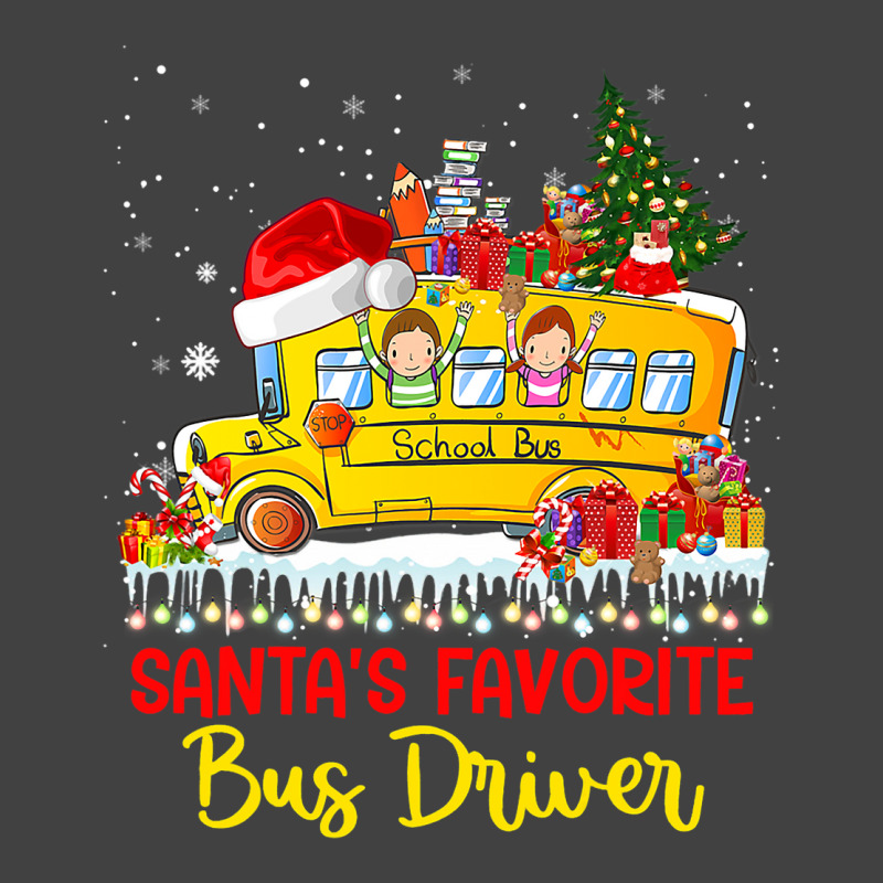 Santas Favorite School Bus Driver Christmas Lights Vintage T-Shirt by SweetCurl | Artistshot