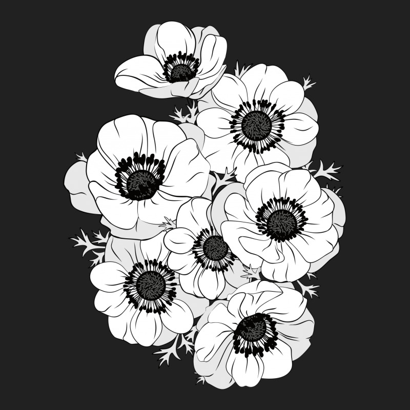 White Anemones Basic T-shirt by lents | Artistshot