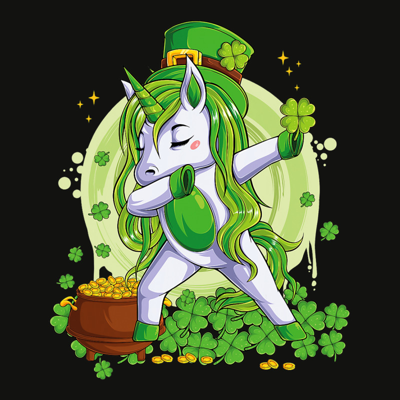 St Patricks Dabbing Unicorn Kids Leprechaun Lepric Scorecard Crop Tee by JanisLeftwich | Artistshot