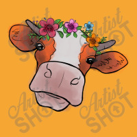 Cow With Flowers Basic T-shirt | Artistshot