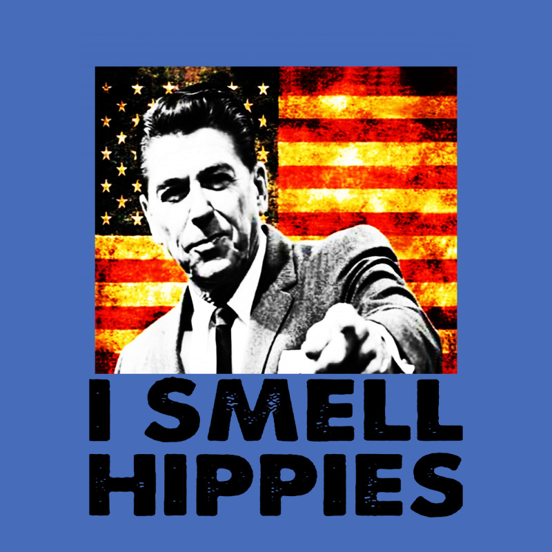 I Smell Hippies   Funny Ronald Reagan Conservative Basic T-shirt by mirazjason | Artistshot