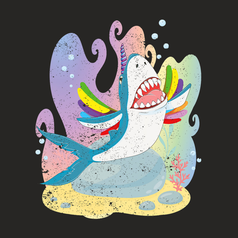 Sharkicorn Cute Ocean Animal Magical Shark Unicorn Ladies Fitted T-Shirt by MaximilianoMonroe | Artistshot