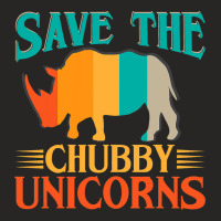 Save The Chubby Unicorn Funny Fat Rhino Animal Rig Ladies Fitted T-shirt | Artistshot