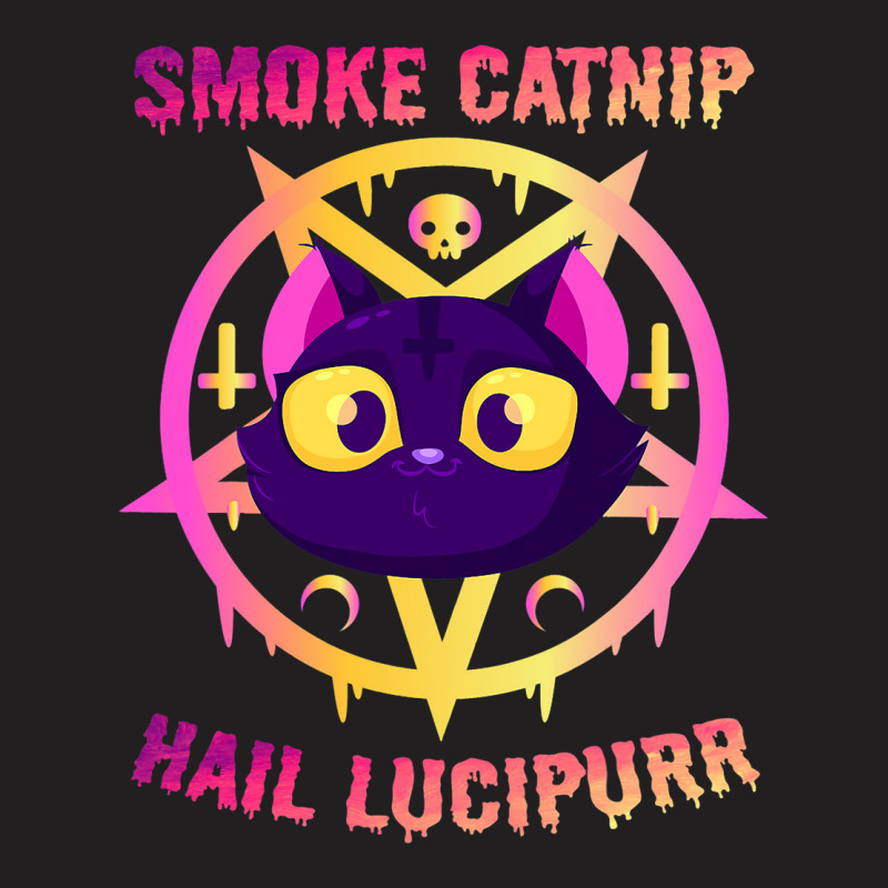 Smoke Catnip Hail Lucipurr Funny Satanic Cat Kitty T-shirt | Artistshot