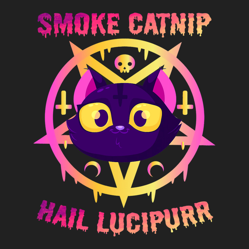 Smoke Catnip Hail Lucipurr Funny Satanic Cat Kitty Basic T-shirt | Artistshot