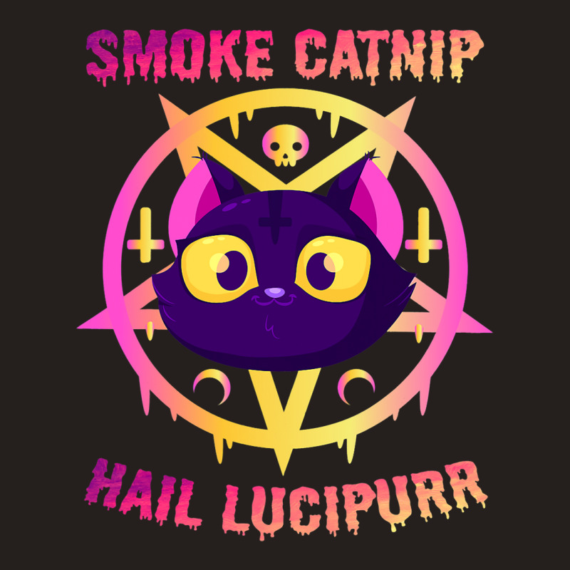 Smoke Catnip Hail Lucipurr Funny Satanic Cat Kitty Tank Top | Artistshot