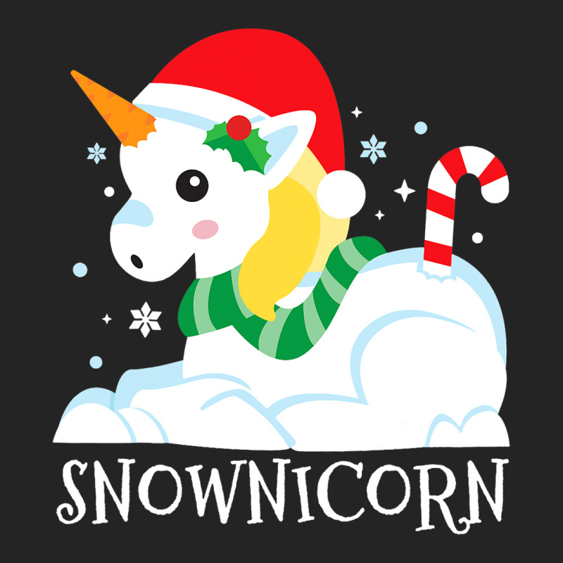 Snownicorn Unicorn Funny Cute Winter Girl Christma 3/4 Sleeve Shirt by RenaHetrick | Artistshot