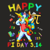 Pi Funny Dabbing Unicorn 3 14 Happy Pi Day Men Wom Ladies Fitted T-shirt | Artistshot