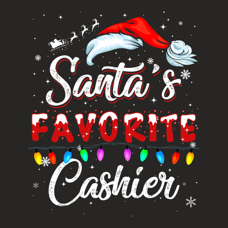 Santa Favorite Cashier Christmas Funny Santa Hat X Ladies Fitted T-Shirt by MarkFletche | Artistshot