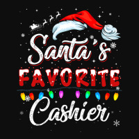 Santa Favorite Cashier Christmas Funny Santa Hat X Crop Top | Artistshot