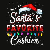 Santa Favorite Cashier Christmas Funny Santa Hat X Scorecard Crop Tee | Artistshot