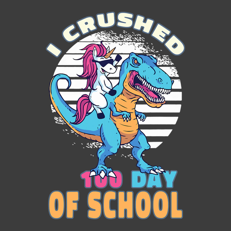 Retro I Crushed 100 Days Of School Unicorn Trex Bo Men's Polo Shirt by MarquisGoldsmith | Artistshot