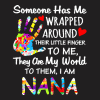 Autism Nana T  Shirt Wrapped Around Their Little Finger Autism Nana T T-shirt | Artistshot