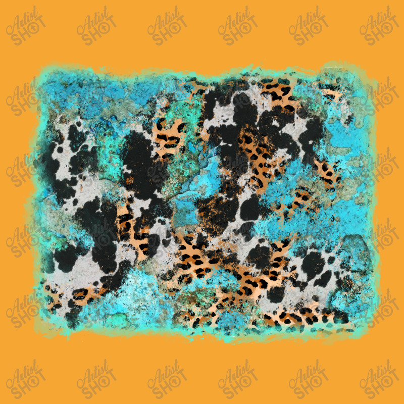 Turquoise Cowhide Leopard Background Basic T-shirt | Artistshot